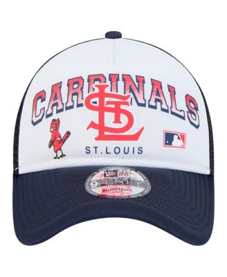 Men's White St. Louis Cardinals Retro Wordmark 9FORTY A-Frame Trucker Adjustable Hat