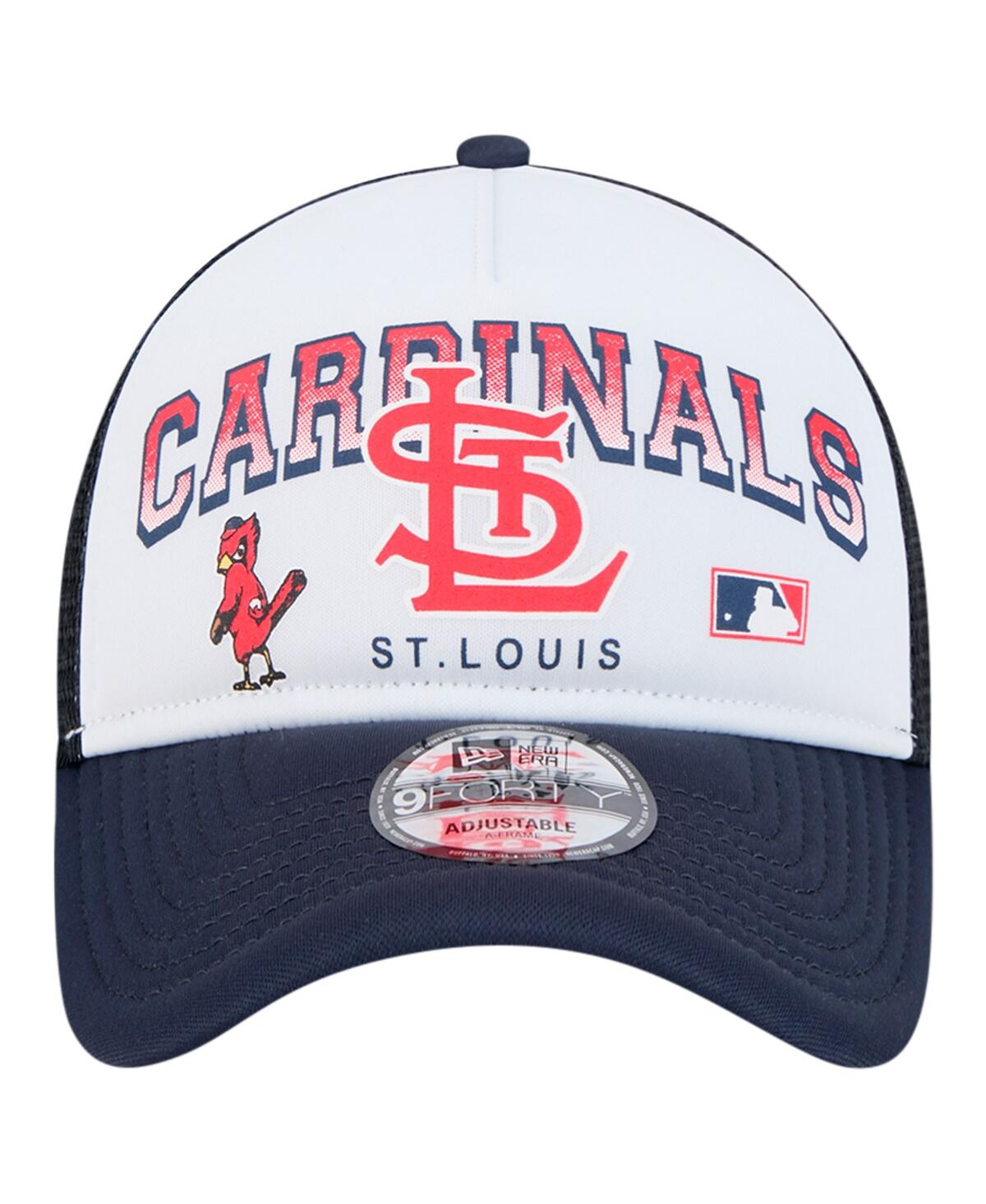 New Era Men's White St. Louis Cardinals Retro Wordmark 9forty A-frame Trucker Adjustable Hat In White