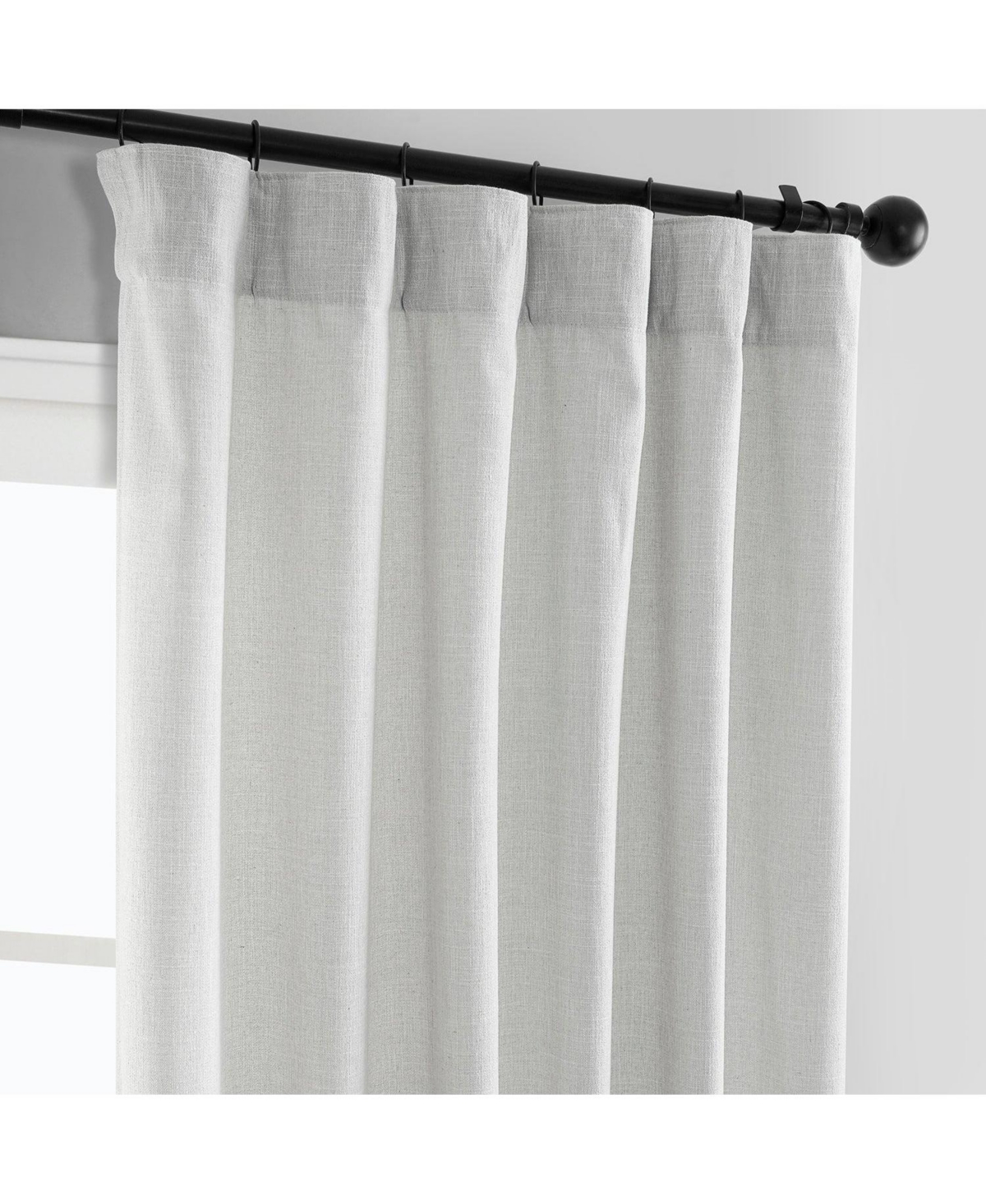 Half Price Drapes Off White Simply Faux Linen Curtain Pair (2 Panels) In White