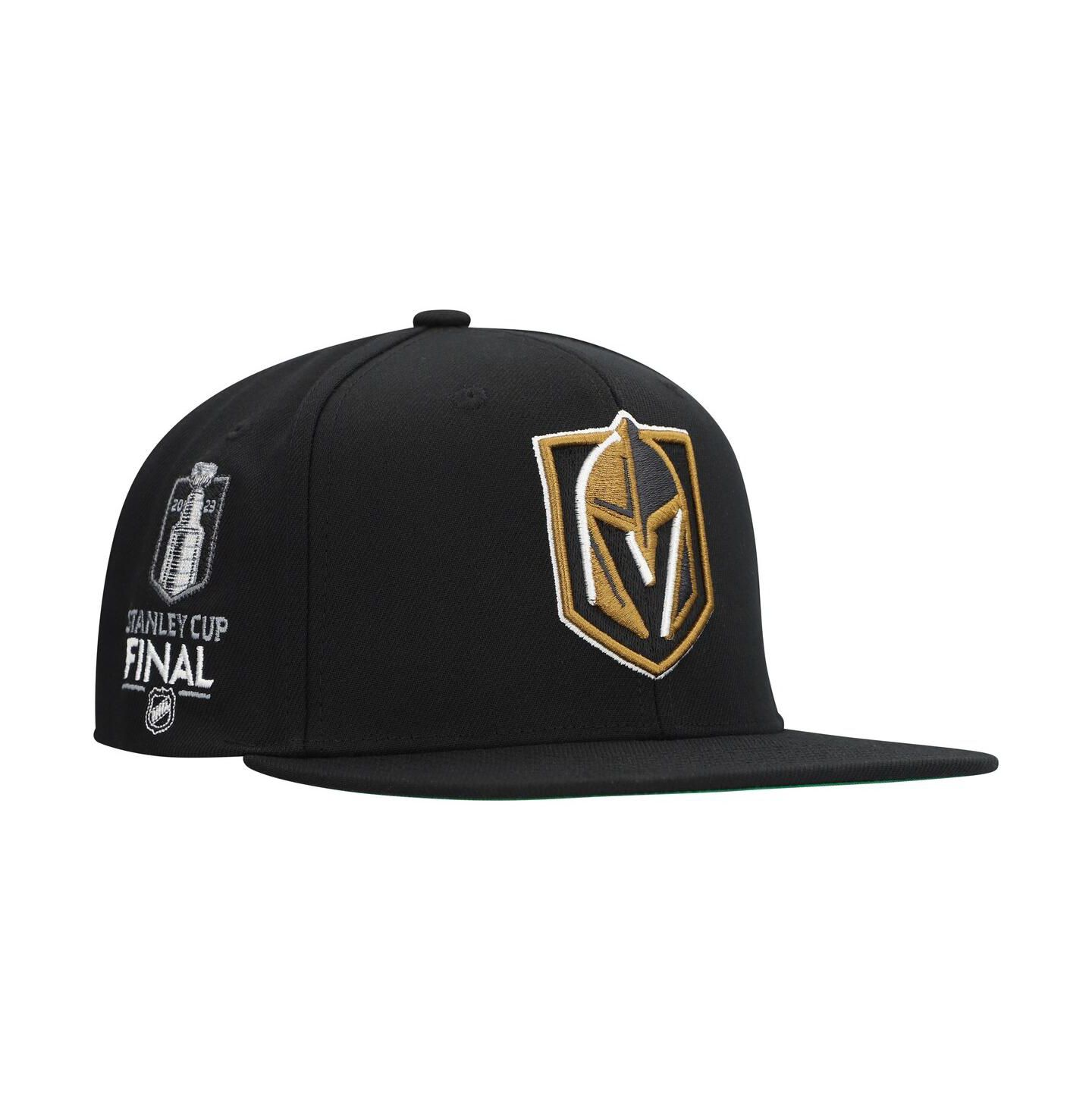 Мужские головные уборы Mitchell & Ness Black Vegas Golden Knights Core Top Spot Snapback Hat — фото 1