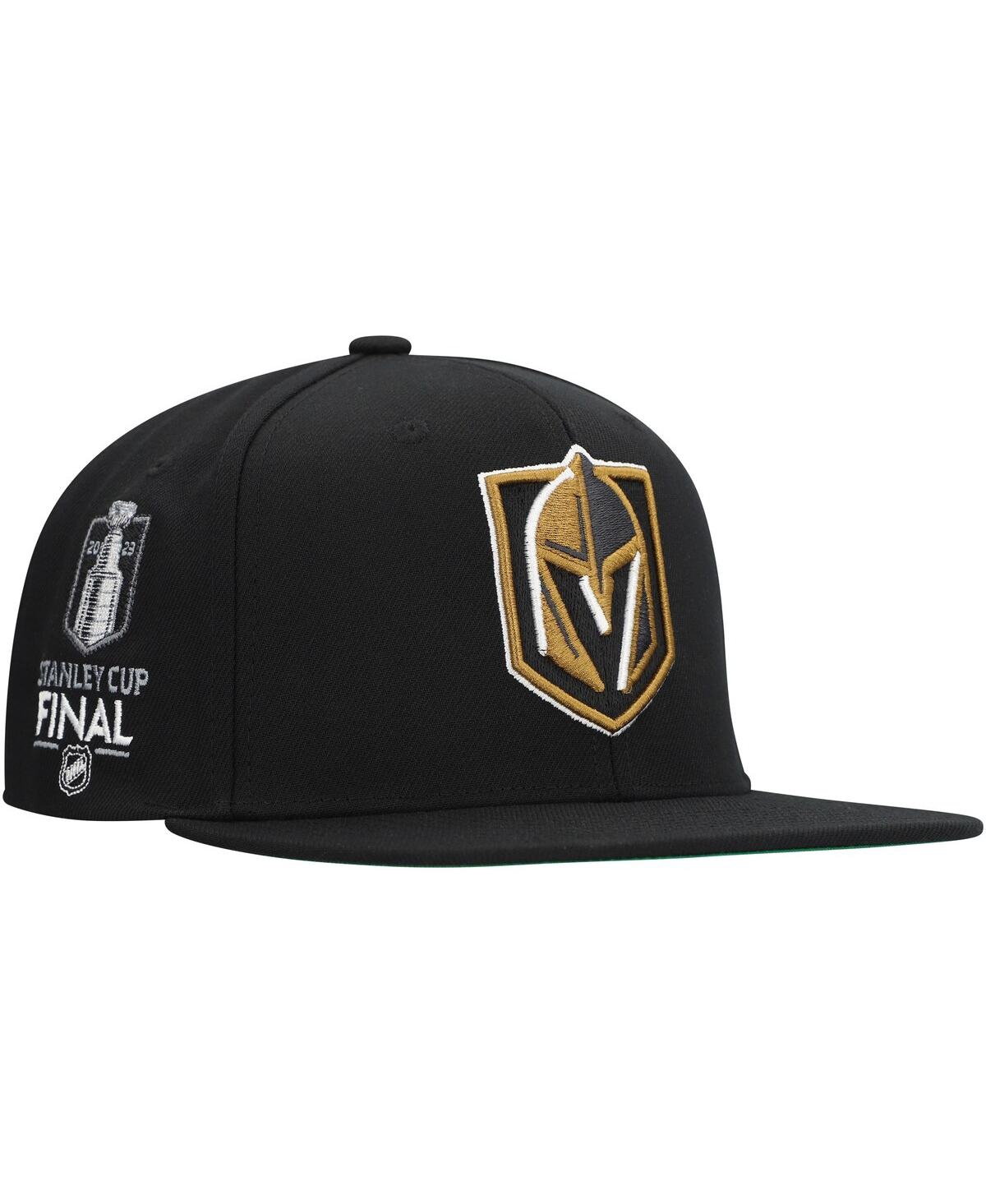Mitchell & Ness Men's Black Vegas Golden Knights Core Top Spot Snapback Hat In Black
