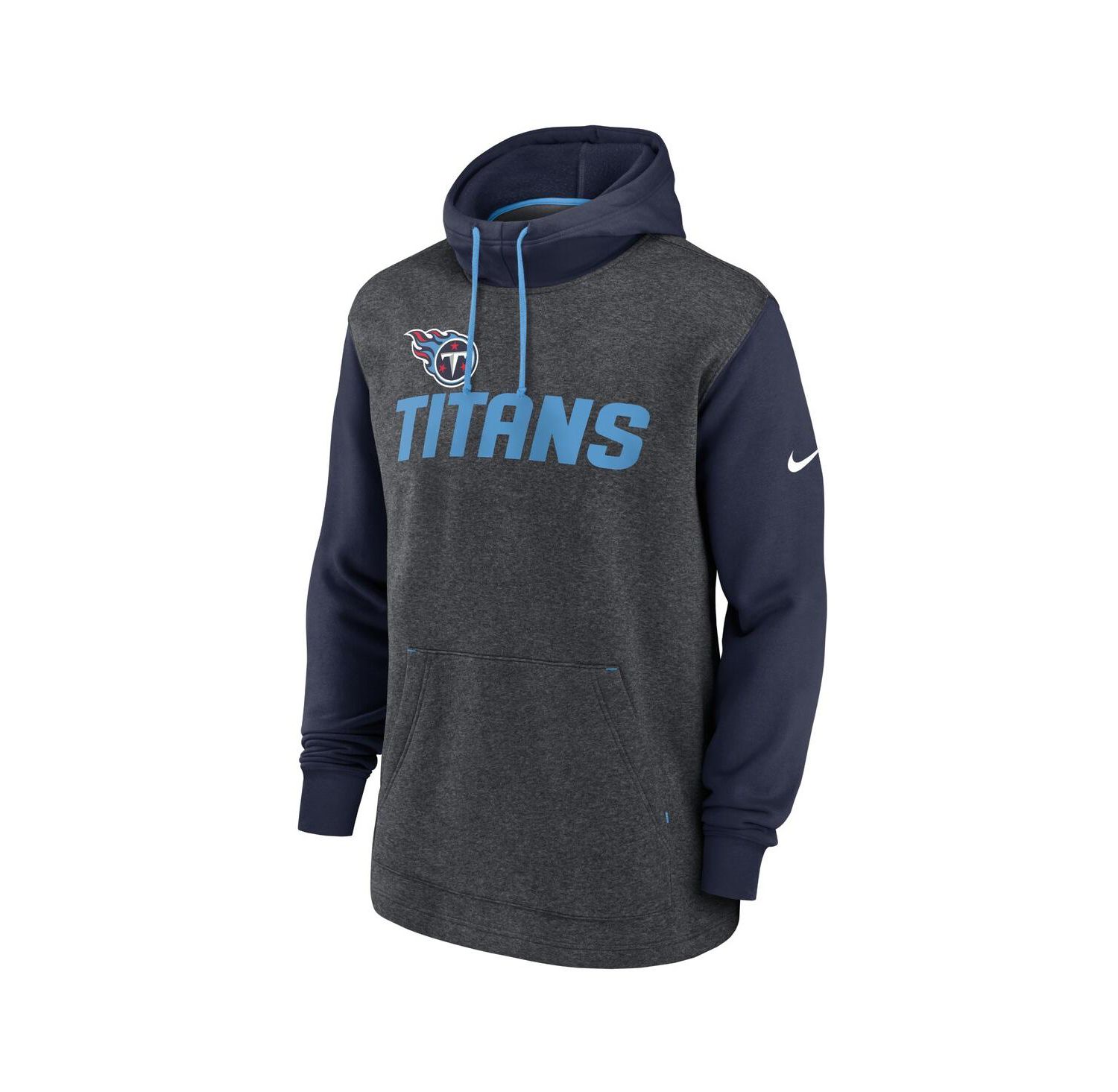 Men's Heathered Charcoal/Navy Tennessee Titans Surrey Legacy Pullover Hoodie