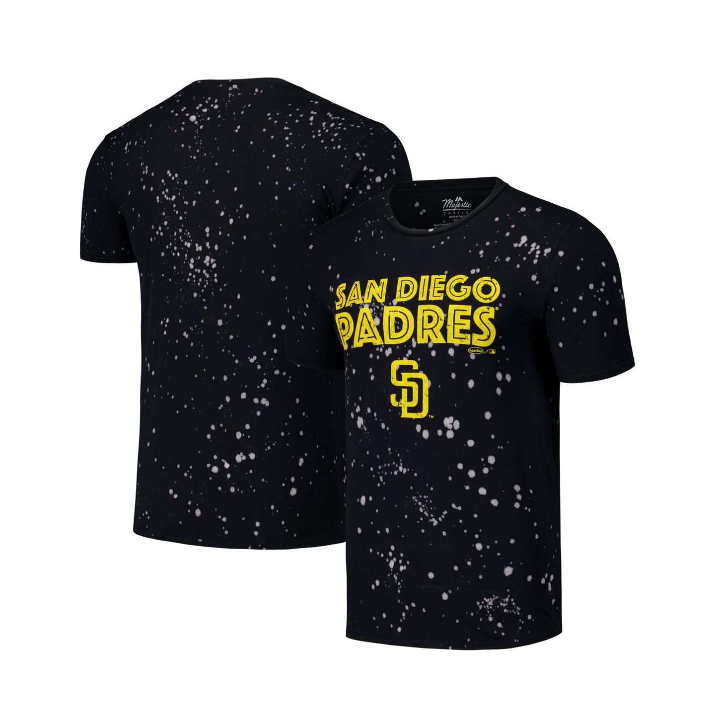 Мужская футболка Majestic Black/White San Diego Padres Splatter — фото 1