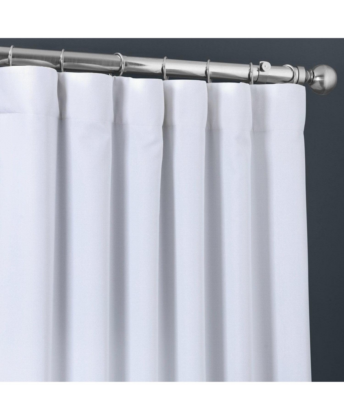 Half Price Drapes Dove White Italian Faux Linen Room Darkening Curtain In White