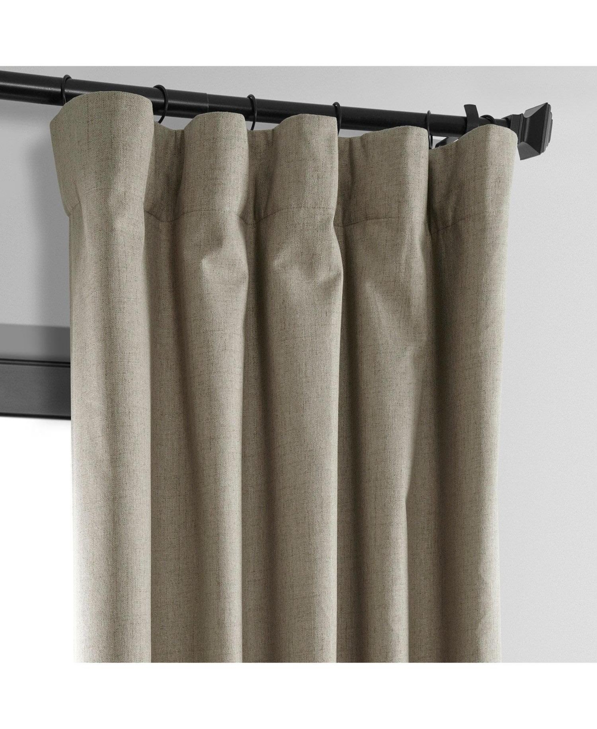 Half Price Drapes Warm Taupe Thermal Cross Linen Weave Blackout Curtain