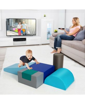 6 Piece Climb Crawl Play Set Indoor Kids Toddler Baby Safe Soft Foam Blocks Toys