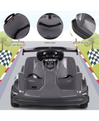 6V Battery Powered Go Kart Kids Ride On 4 Wheel Racer RC w/ Bumper & Music Pink