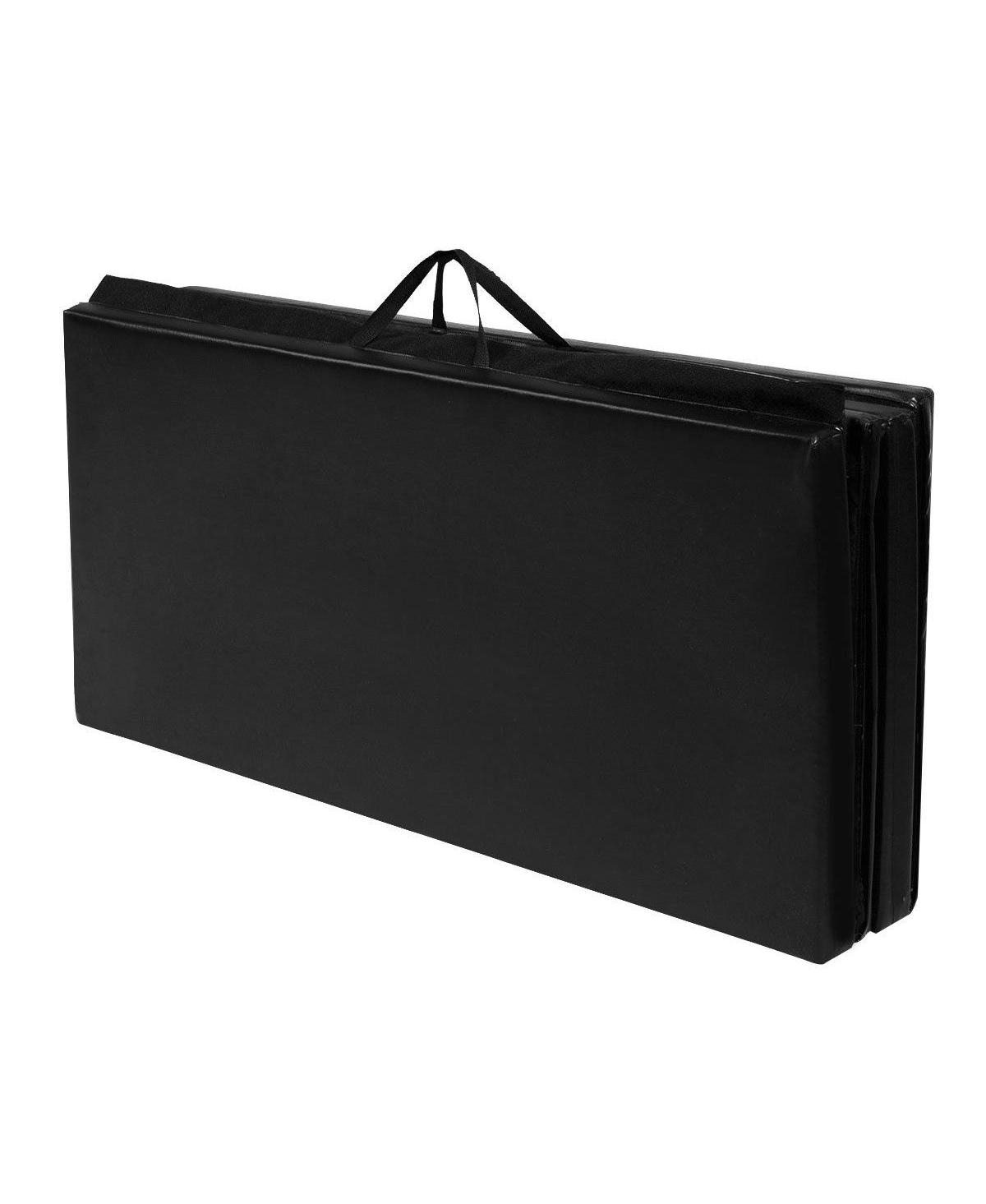 Skonyon 4 Feet x 10 Feet Thick Folding Panel Gymnastics Mat-Black