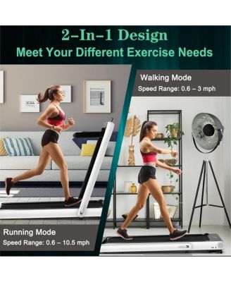 4.75HP 2 In 1 Folding Treadmill with Remote APP Control-White