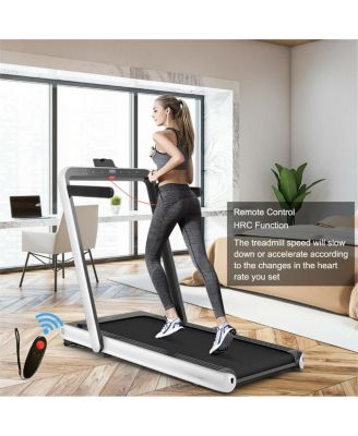 4.75HP 2 In 1 Folding Treadmill with Remote APP Control-White