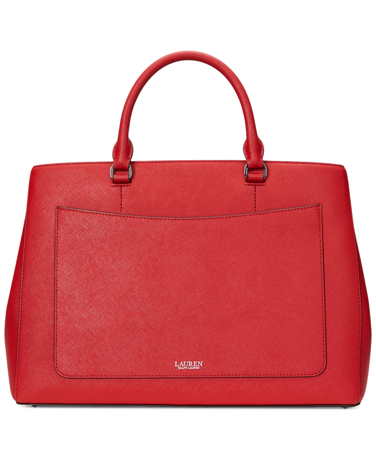 Lauren Ralph Lauren Crosshatch Leather Large Hanna Satchel