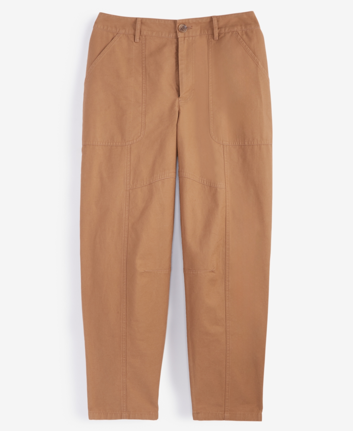 On 34th Women's Utility-pocket Barrel-leg Chinos, Created For Macy's In Salty Nut