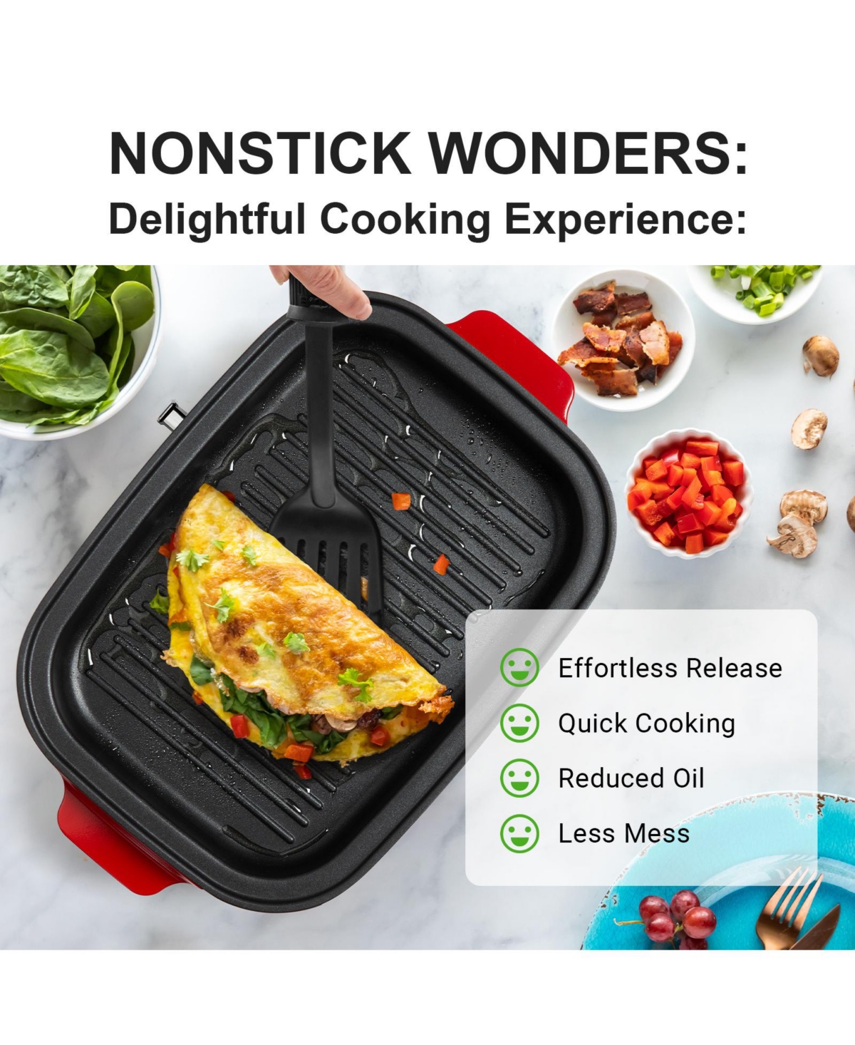 Ventray Classic Indoor Grill Set, Versatile Electric Grill Griddle Skillets Set with 5 Removable Nonstick Plates