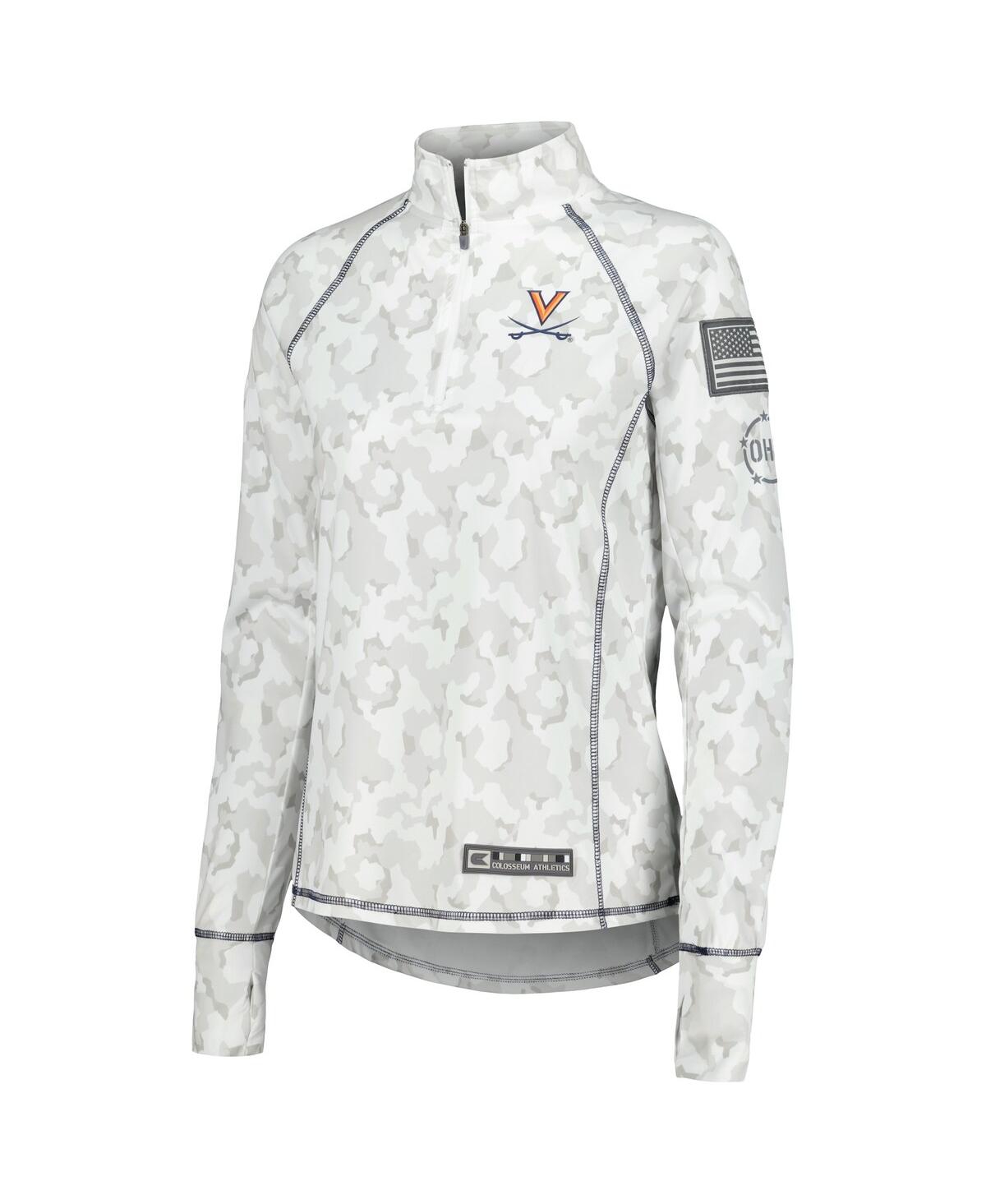 Colosseum Women'sVirginia Cavaliers Oht Military Appreciation Officer Arctic Lightweight Quarter-Zip Top - Camo