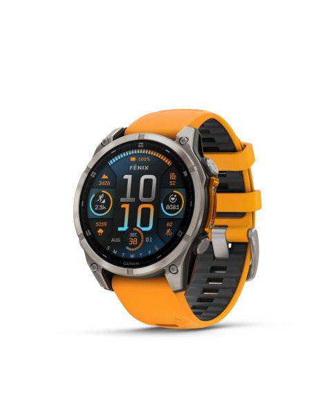 Garmin Fenix 8 47mm, цвет: Оранжевый / Графитовый