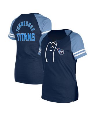 Women's Navy Tennessee Titans Lace-Up Raglan T-Shirt
