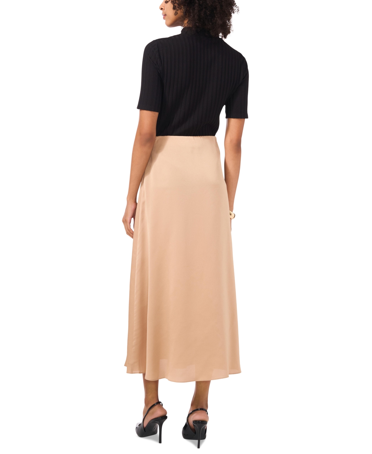 Vince Camuto Women's A-line Pull-on Midi Slip Skirt In Nomad