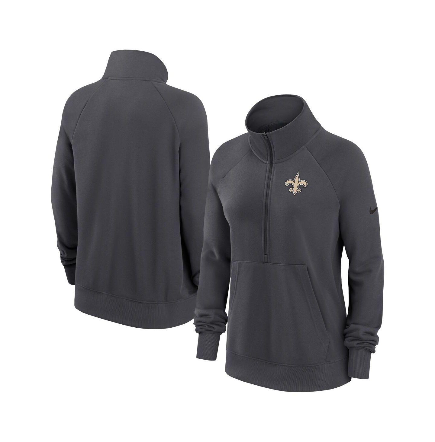 Женская толстовка Nike Charcoal New Orleans Saints Premium Raglan Performance Half-Zip — фото 1