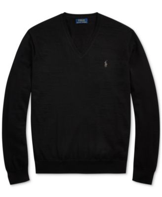 Men's Washable Wool V-Neck Sweater