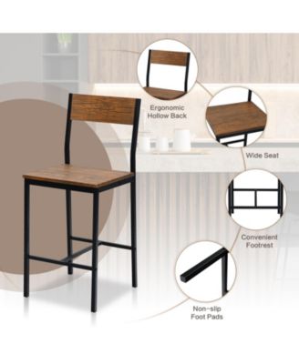 3 Pieces Bar Table Set with 2 Stools