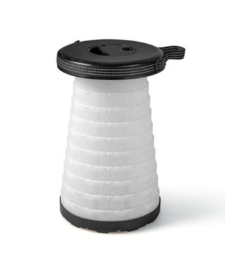 3 Pieces Folding Camping Table Stool Set with 2 Retractable LED Stools