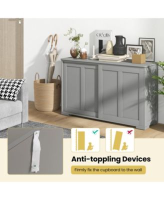 Sideboard Buffet Cupboard Storage Cabinet with Sliding Door