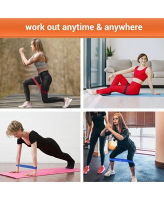 5 Pack Resistance Loop Bands Set Workout Fitness Latex Bands Gym Home Yoga 80Lbs