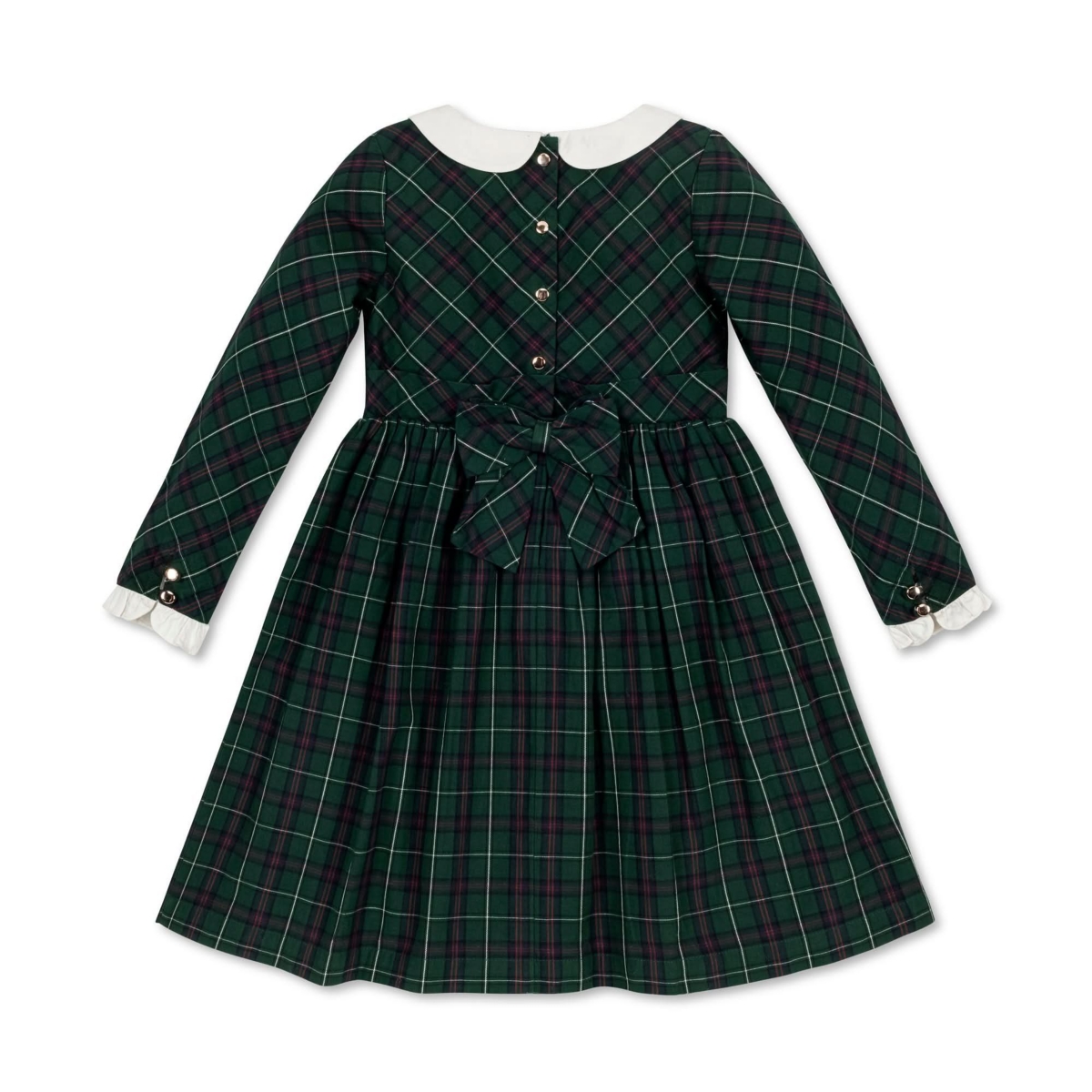 Hope & Henry Baby Girls Organic Long Sleeve Peter Pan Collar Ruffle Cuff Party Dress
