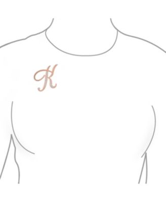 Large Statement ABC Crystal Letters Initial Scarf Lapel Pin Brooch Rose Gold Plated