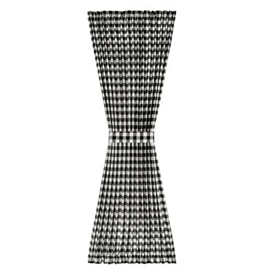 Plaid Country Farmhouse French Door Curtain Panel With Matching Tieback
