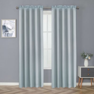 Basic Drape Woven Jacquard Thermal Curtain Panel - Rose