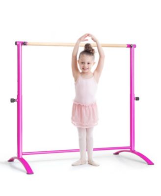 51 Inch Ballet Barre Bar with 4-Position Adjustable Height-Pink
