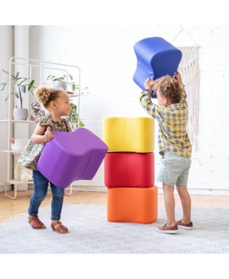 SoftZone Toddler Modular Stool Set, Earthtone, 6-Piece