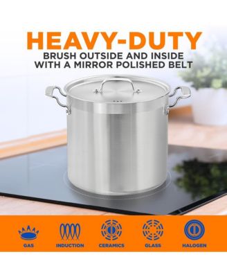 Stainless Steel Cookware Stockpot - 20 Quart, Heavy Duty Induction Pot, Soup Pot With Stainless Steel Lid