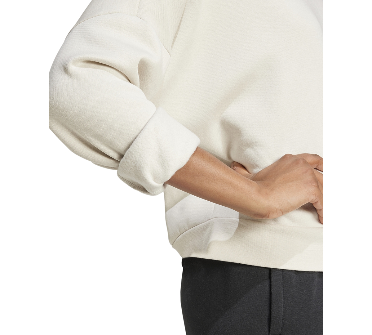 Shop Adidas Originals Women's Essentials Feel Cozy Logo Fleece Sweatshirt In Alumina
