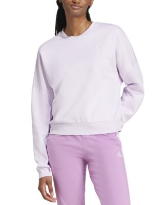 Adidas Women s Essentials Feel Cozy Sweatshirt Purple Sweatshirts