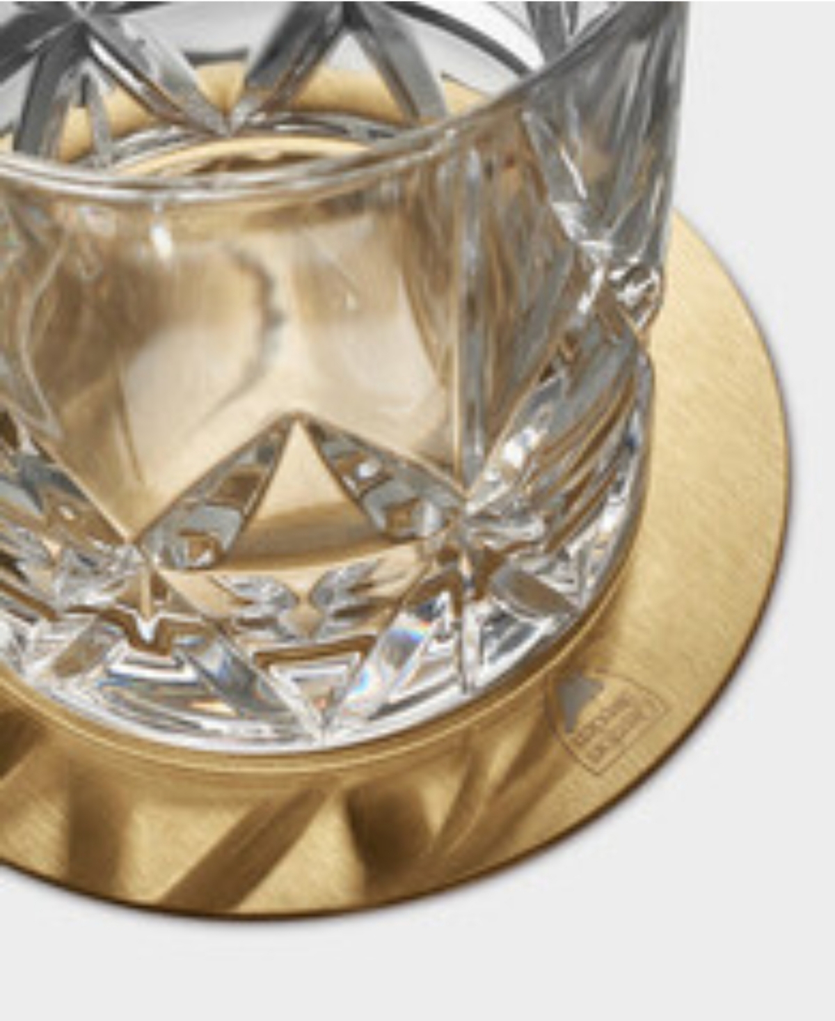 Orrefors Peak 4-piece Metal Padded Non Slip Coasters Set In Clear