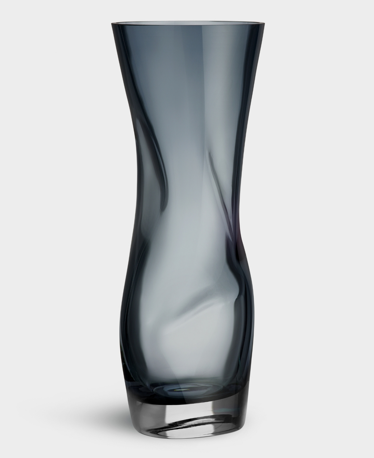 Orrefors Squeeze Tall Crystal Vase In Blue,gray