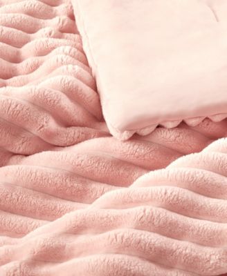 Avril Fluffy Ribbed Plush 3-Pc. Comforter Set, Full/Queen