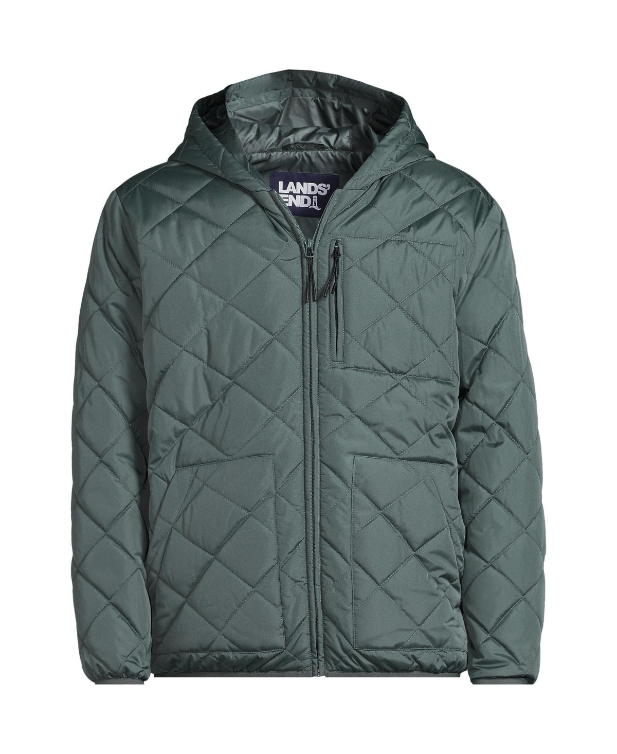 Lands' End Men's FeatherFree Insulated Diamond Quilted Hoodie Jacket