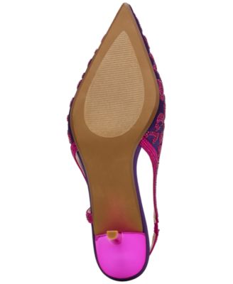 Women's Nahla Pointed-Toe Slingback Kitten-Heel Pumps