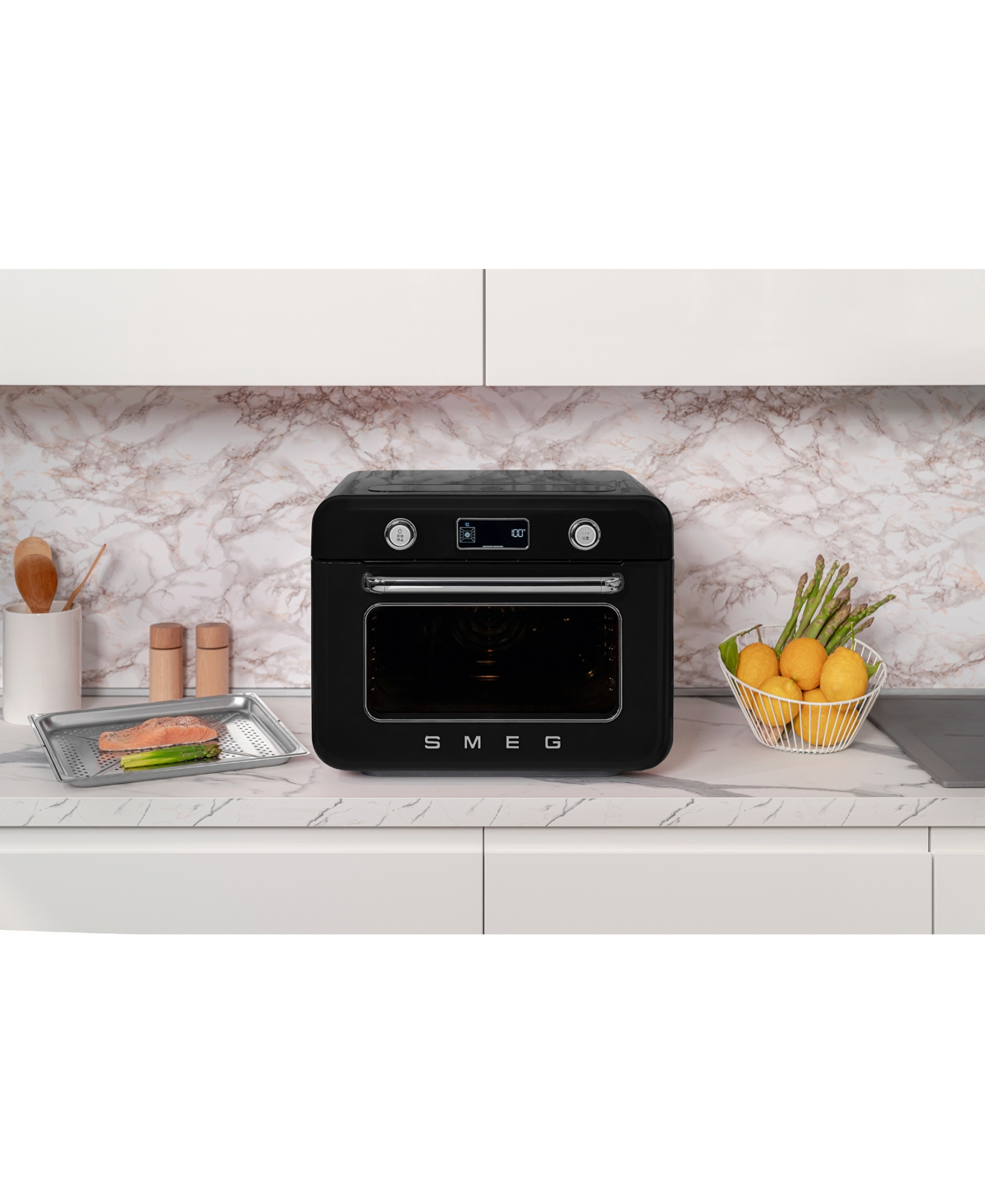 Smeg Retro Combi 10-function Countertop Steam Oven In Black