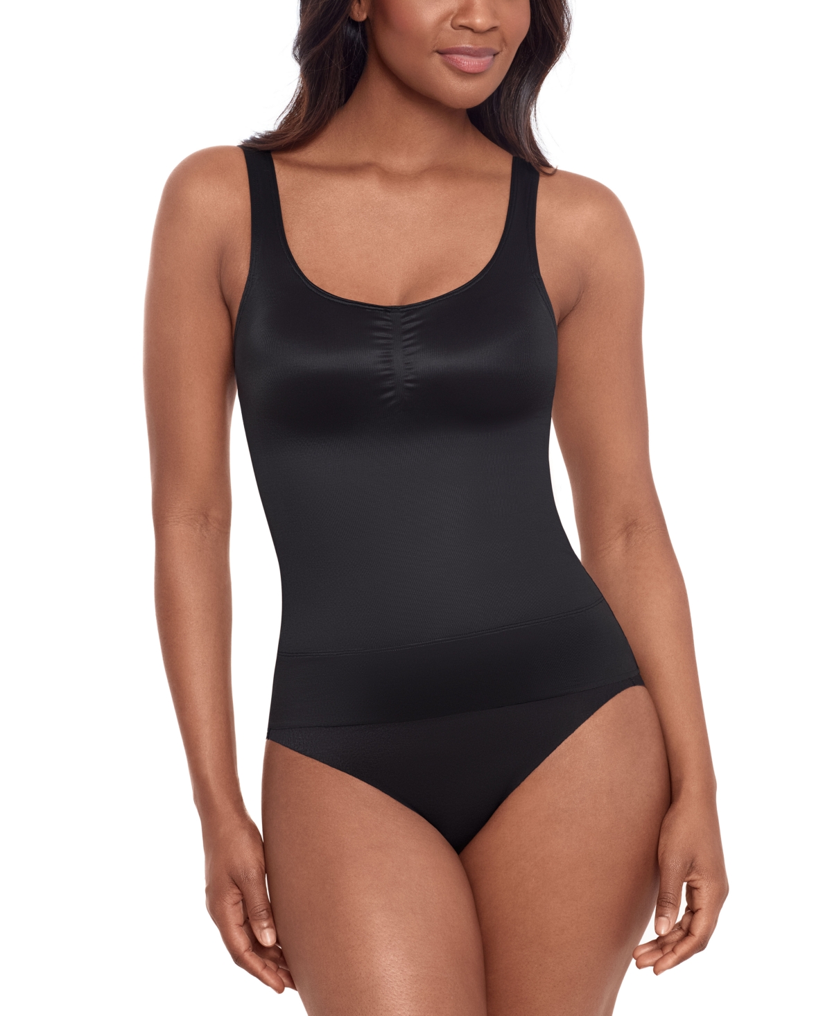 Miraclesuit Shapewear Women's Comfy Curves Scoop Neck Shaping Tank 2513 In Black