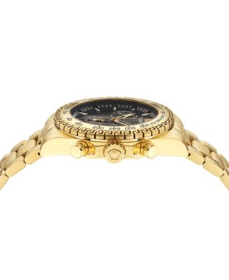 Men's Swiss Chronograph X Gold Ion Plated Stainless Steel Bracelet Watch 44mm