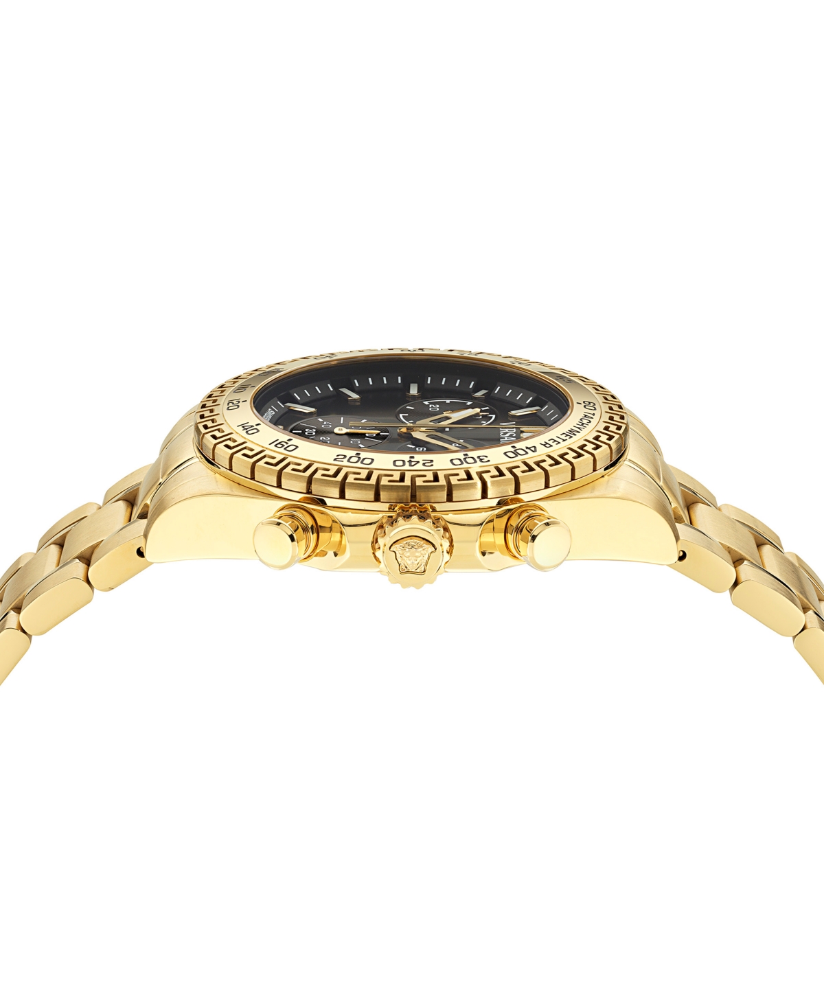 Versace Men's Swiss Chronograph X Gold Ion Plated Stainless Steel Bracelet Watch 44mm In Ip Yellow Gold