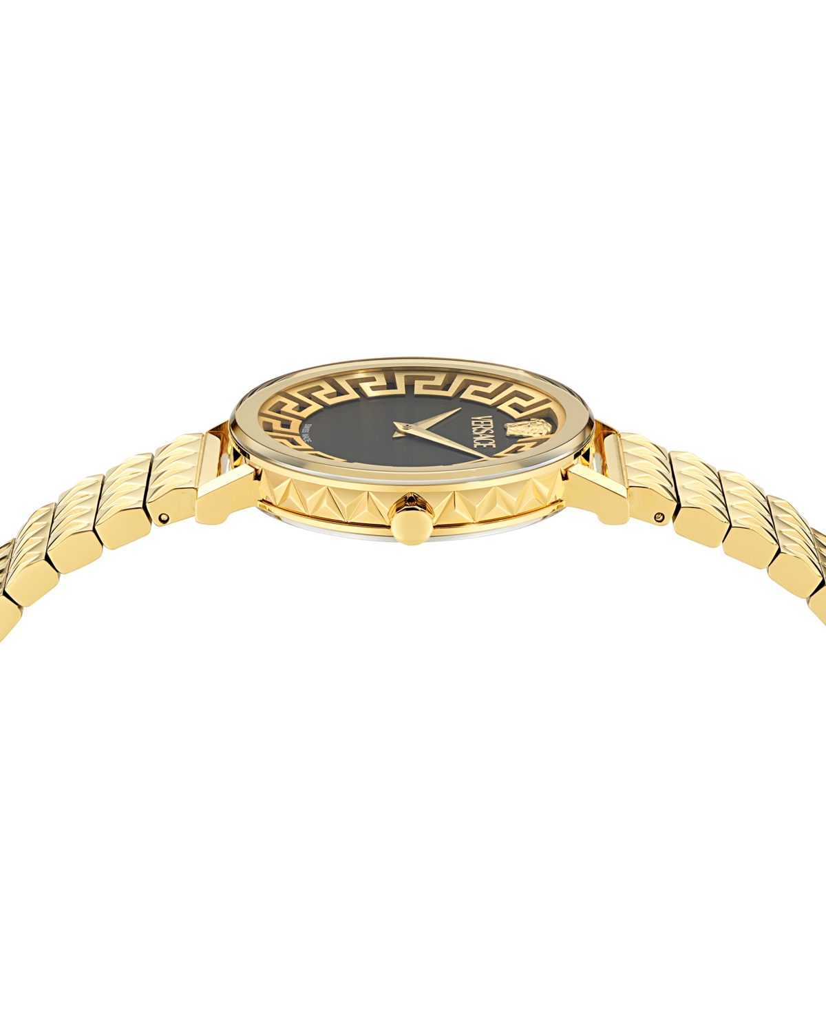 Versace Women's Swiss Daedalus Gold Ion Plated Stainless Steel Bracelet Watch 35mm In Gold