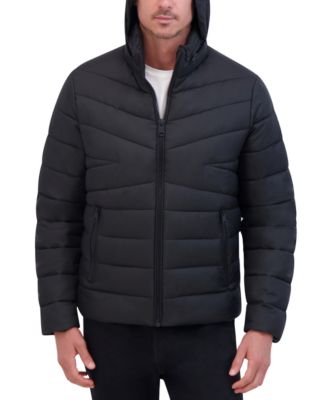 Men's Quilted Lightweight Hooded Zip-Front Puffer Jacket