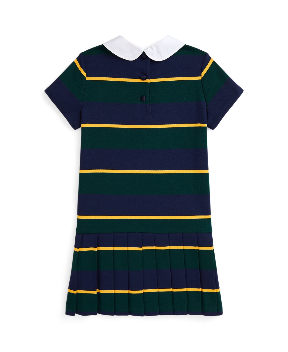 Polo Ralph Lauren Toddler And Little Girls Striped Pleated Ponte Dress - Ballard Regimental Strap With Navy