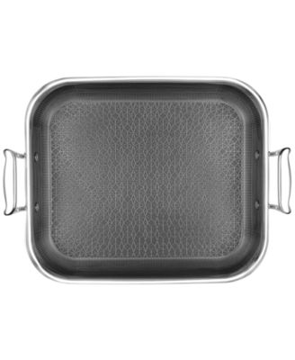 DiamondClad 14" x 12" Hybrid Nonstick Stainless Steel Roasting Pan with Rack