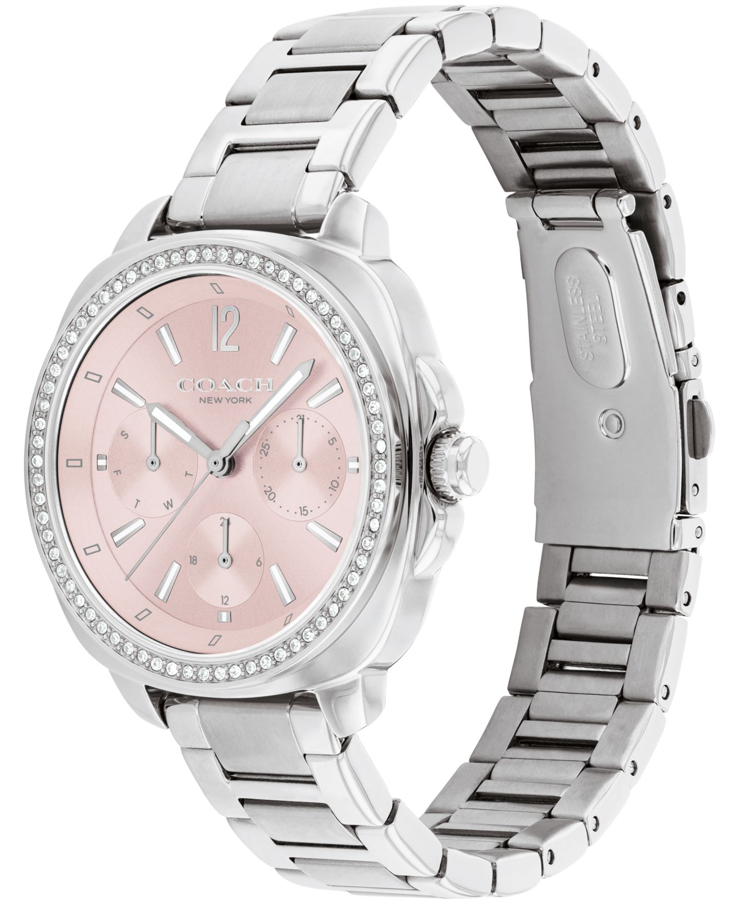 Женские часы Coach Kitt Silver Stainless Steel Bracelet Watch 34mm — фото 2